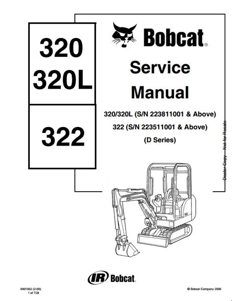 bobcat 320 322 mini excavator service repair manual|bobcat 322 specs.